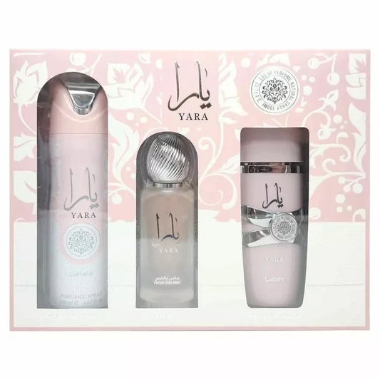 Yara Gift Set by Lattafa - Eau de Parfum, Deodorant & Hair Mist