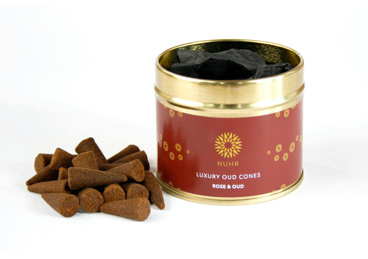 Luxury Oud Incense Cones in Rose and Oud 