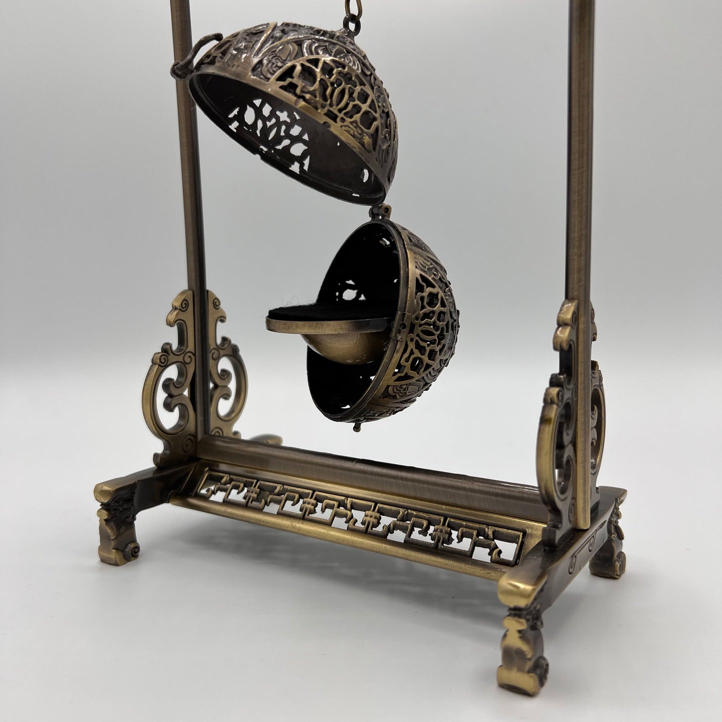 Hanging Antique Brass Incense / Bakhoor Swing Burner