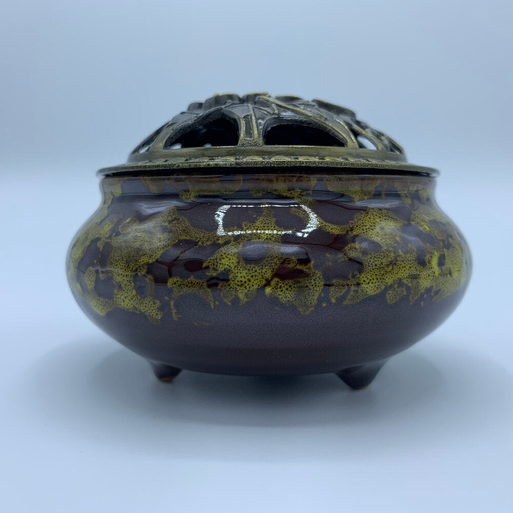 Golden Brown Ceramic Bakhoor/ Incense Burner