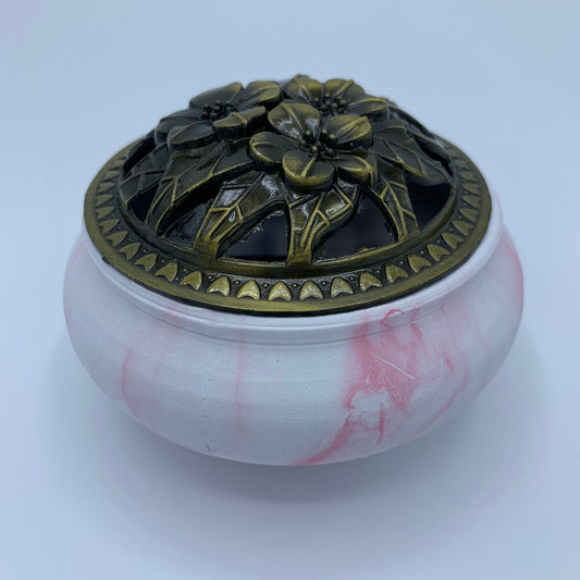 White/ Rose Marble Effct Bakhoor Burner