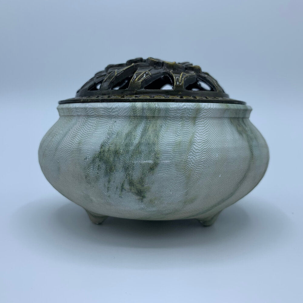 White/ Olive Marble Effect Bakhoor Burner