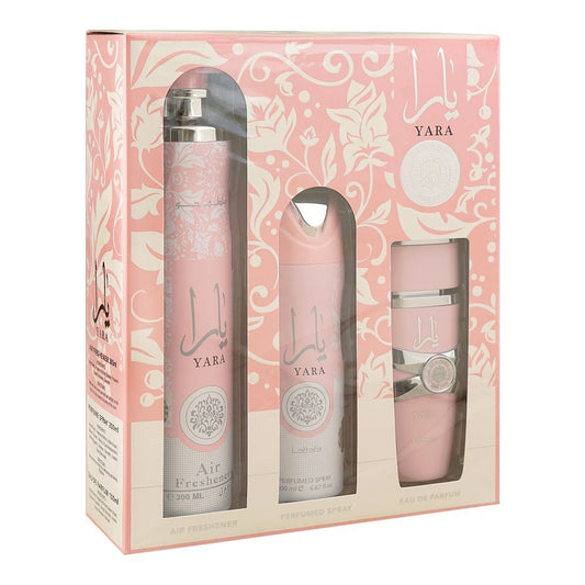 Yara Gift Set by Lattafa - Eau de Parfum, Deodorant, Air Freshener