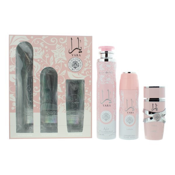 Yara Gift Set by Lattafa - Eau de Parfum, Deodorant, Air Freshener